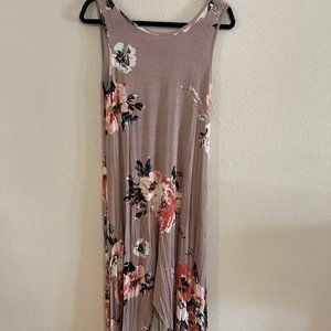 VICI Collection Mauve Kauai Floral Pocketed Maxi Dress, Small